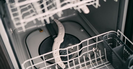 inside bottom of dishwasher