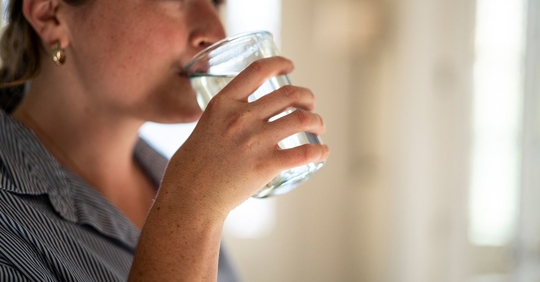 Woman drinking water