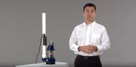 Man with a sump pump