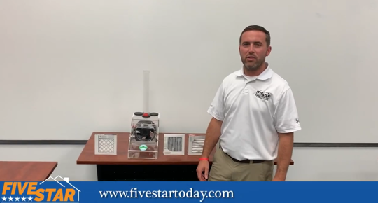 demonstration of different types of air filters