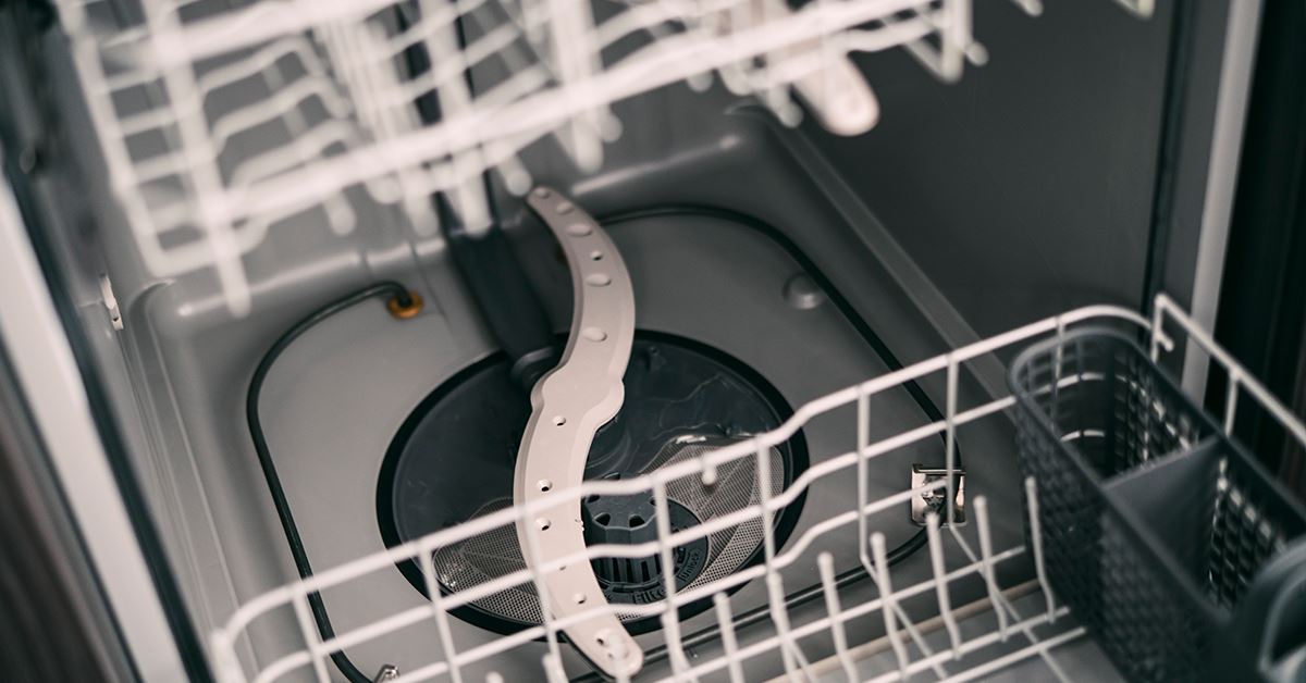 inside bottom of dishwasher