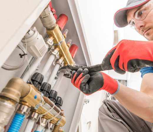 Man working on pipes